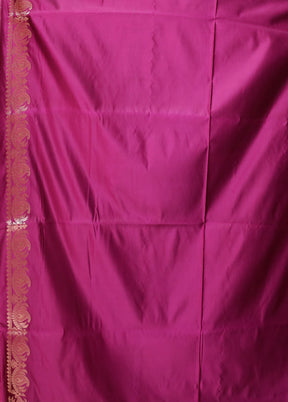 Purple Banarasi Silk Saree With Blouse Piece