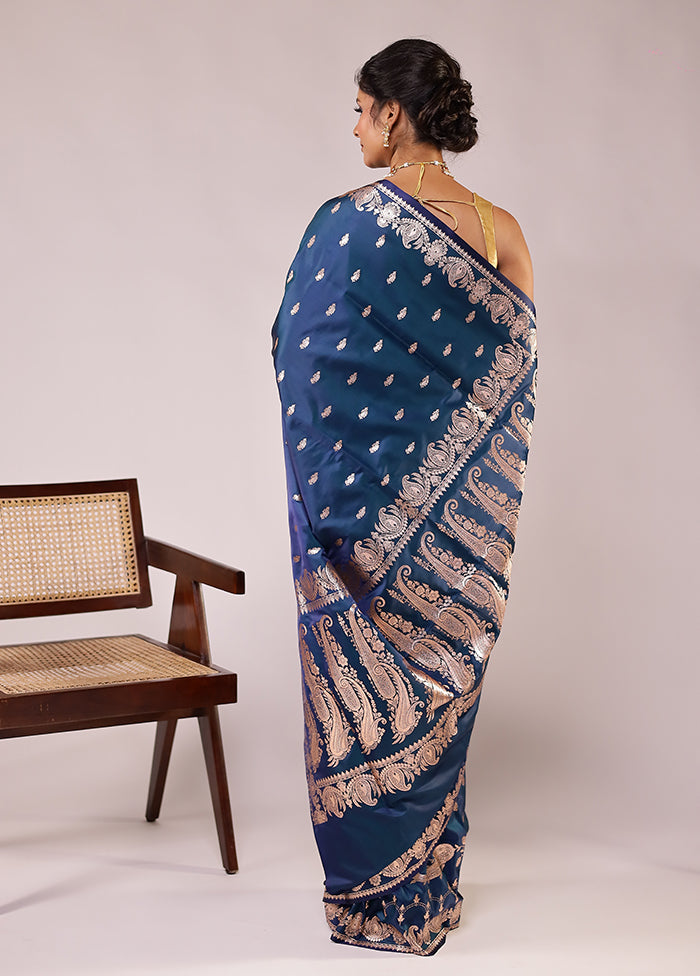 Green Banarasi Silk Saree With Blouse Piece