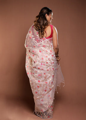 White Organza Saree With Blouse Piece