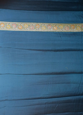 Blue Handloom Pure Georgette Saree With Blouse Piece