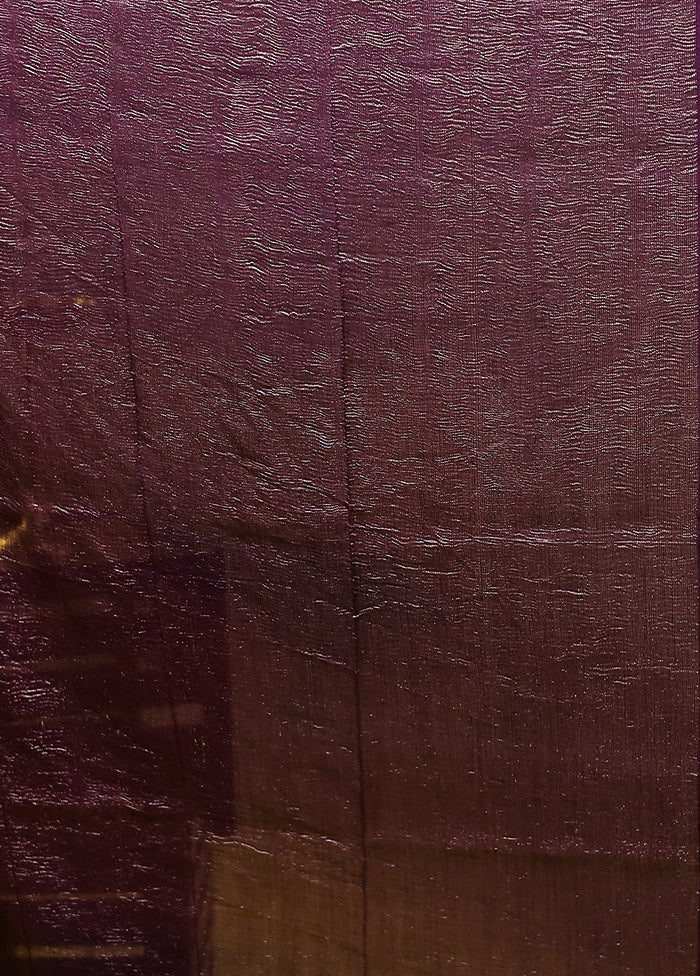 Purple Handloom Pure Georgette Saree With Blouse Piece