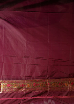 Purple Katan Silk Saree With Blouse Piece