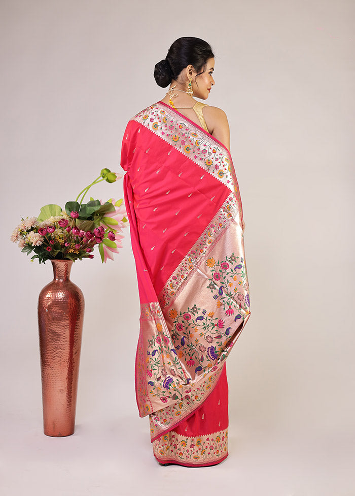 Pink Katan Silk Saree With Blouse Piece