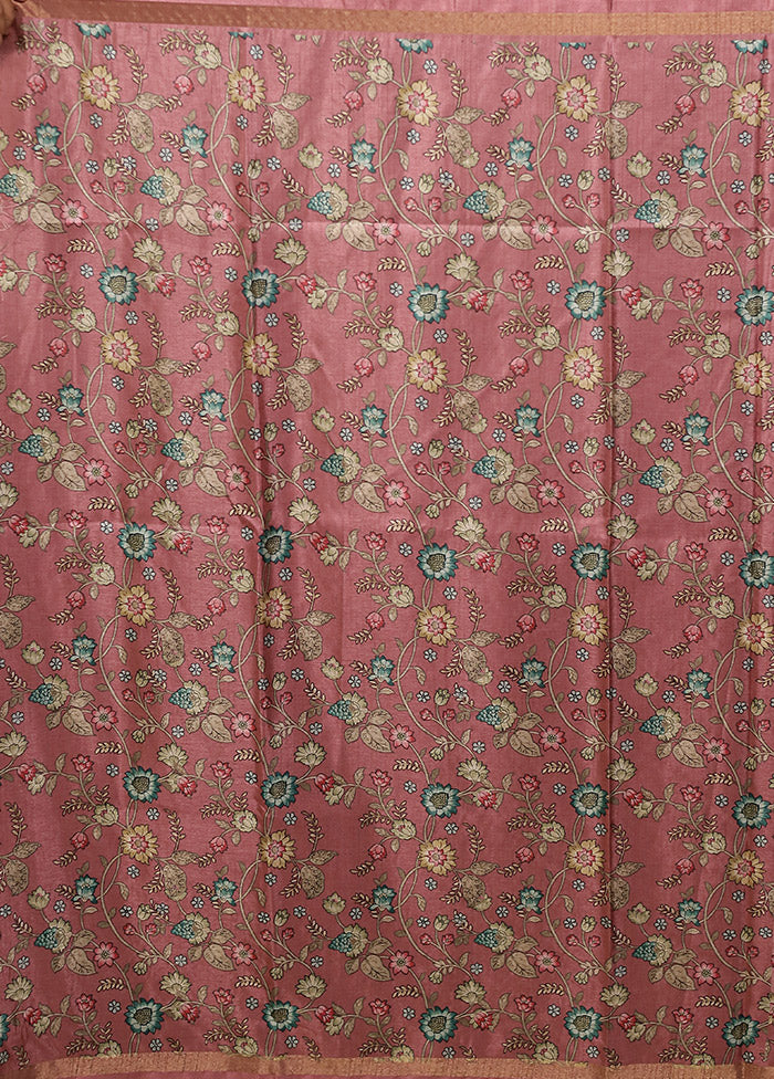 Purple Tussar Silk Saree With Blouse Piece