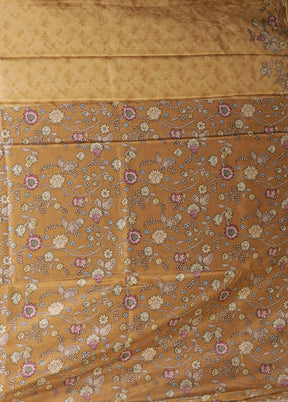 Yellow Tussar Silk Saree With Blouse Piece