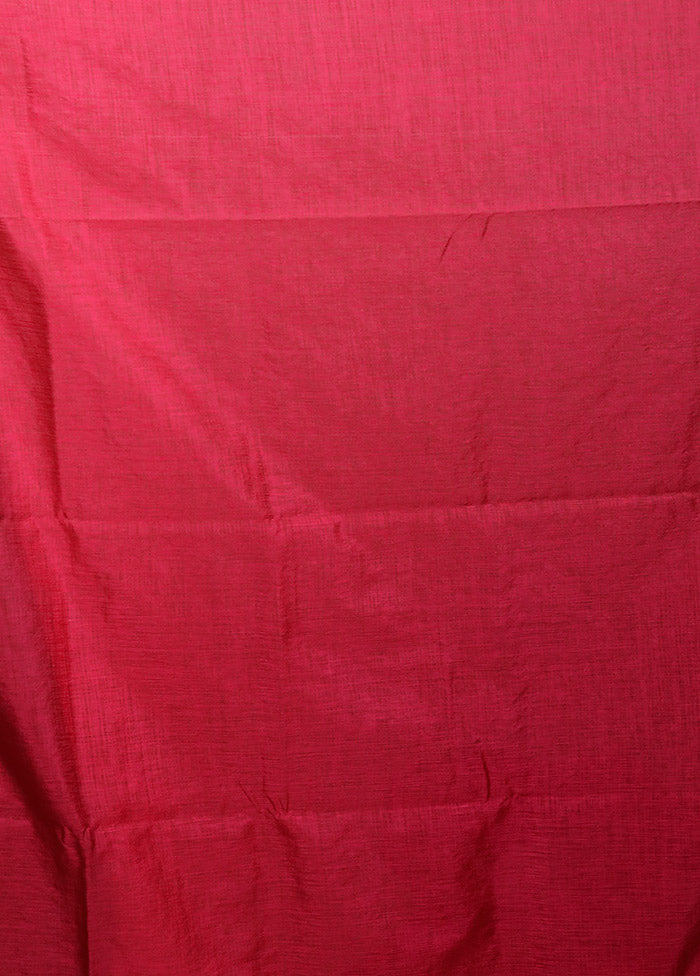 Pink Dupion Silk Saree With Blouse Piece
