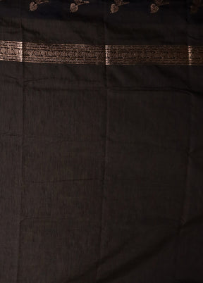 Black Dupion Silk Saree With Blouse Piece