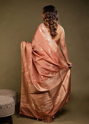 Cream Dupion Silk Saree With Blouse Piece