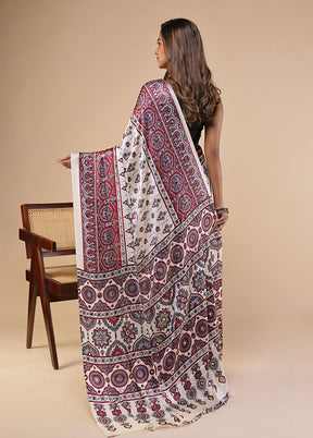 Moonlit Lavender Duo – Purple Modal Silk & White Cotton Sarees