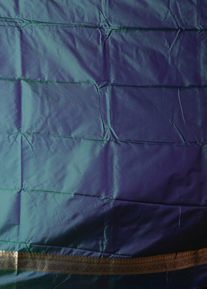 Purple Kanjivaram Silk Saree With Blouse Piece