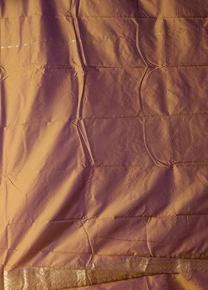 Purple Kanjivaram Silk Saree With Blouse Piece
