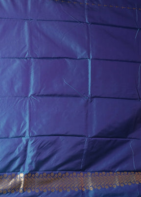 Blue Kanjivaram Silk Saree With Blouse Piece