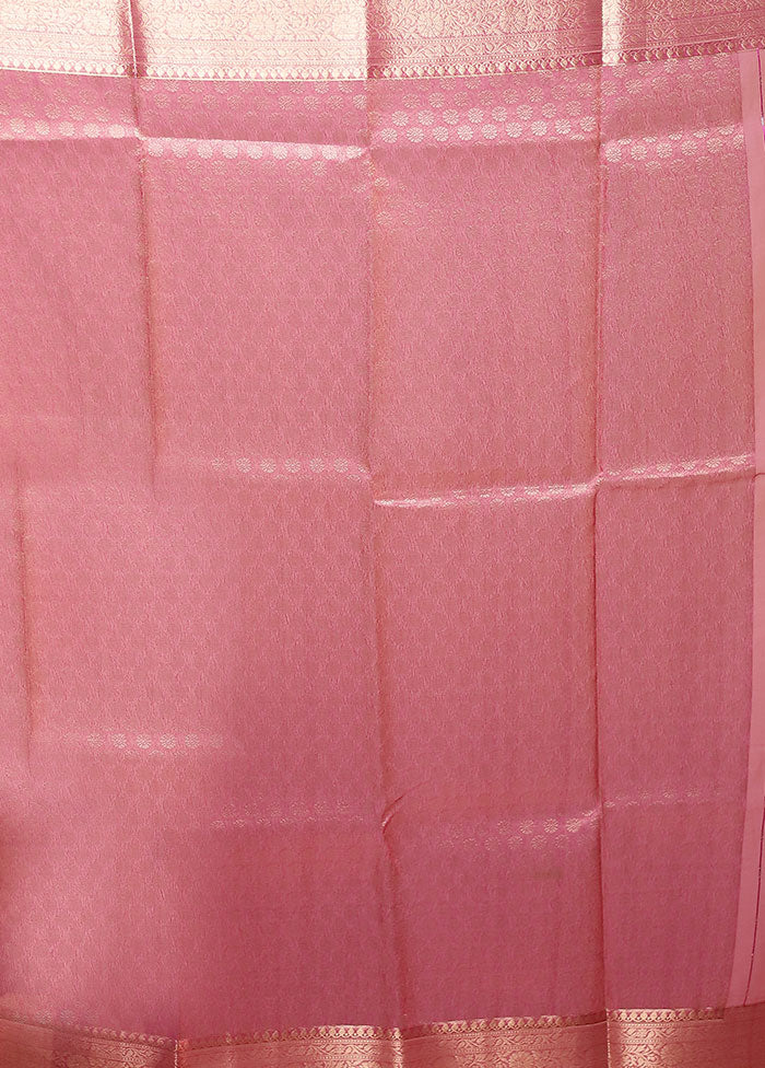 Pink Organza Saree With Blouse Piece
