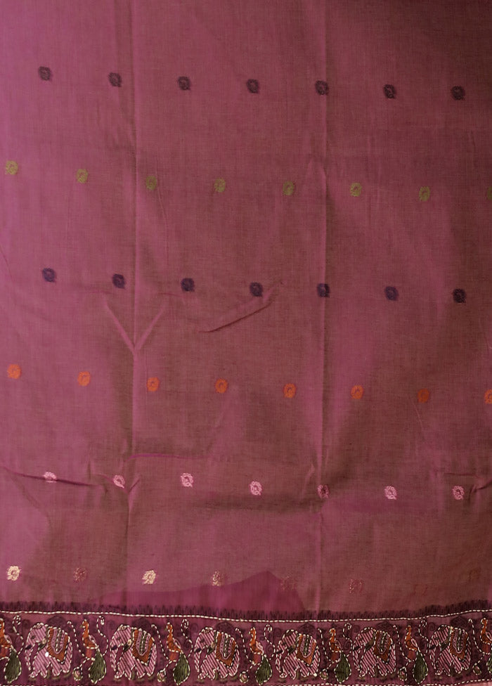 Pink Linen Silk Saree With Blouse Piece