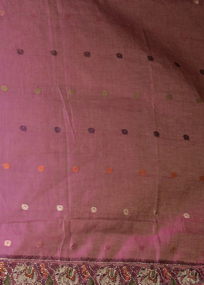 Green Linen Silk Saree With Blouse Piece