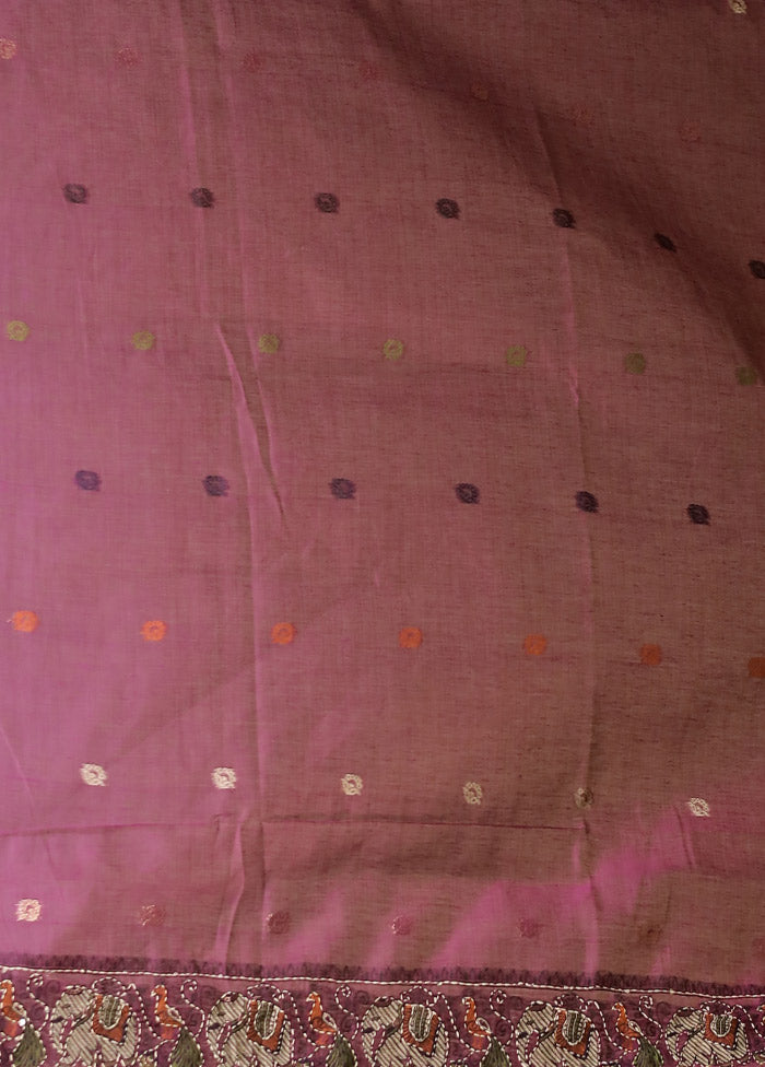 Green Linen Silk Saree With Blouse Piece