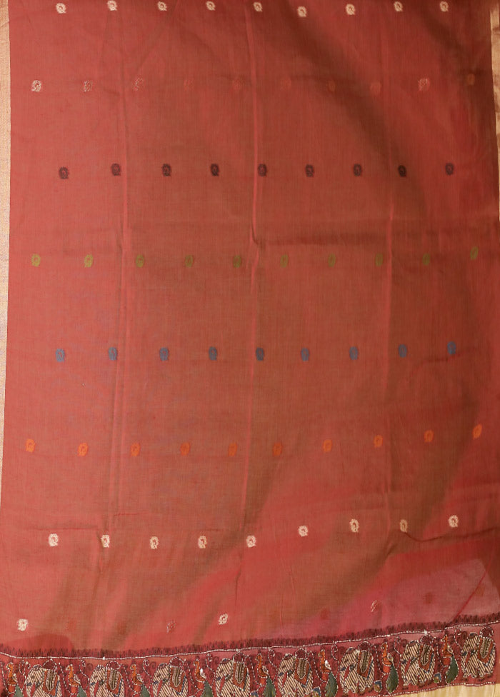 Cream Linen Silk Saree With Blouse Piece