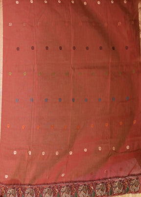 Cream Linen Silk Saree With Blouse Piece