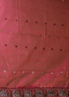Blue Linen Silk Saree With Blouse Piece