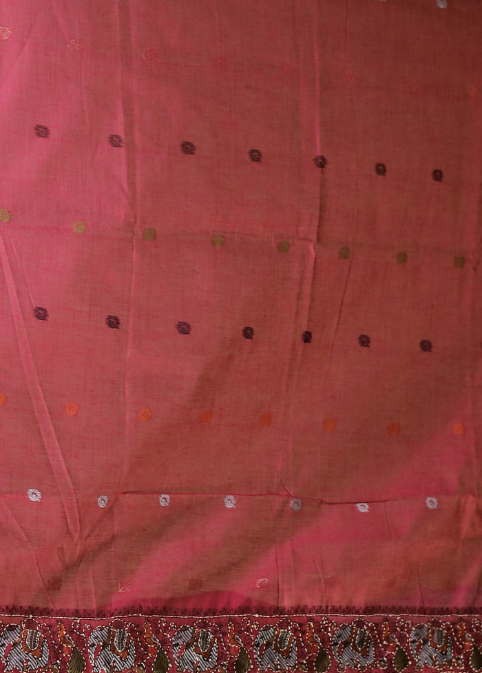 Blue Linen Silk Saree With Blouse Piece