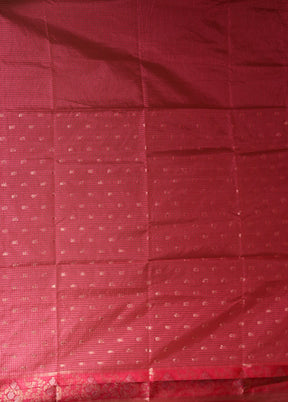 Pink Cotton Saree With Blouse Piece