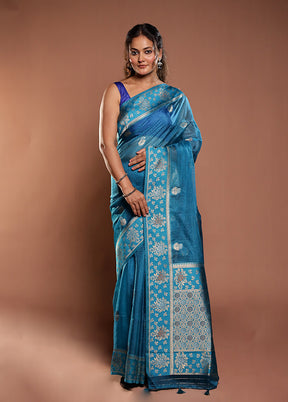 Green Cotton Saree With Blouse Piece