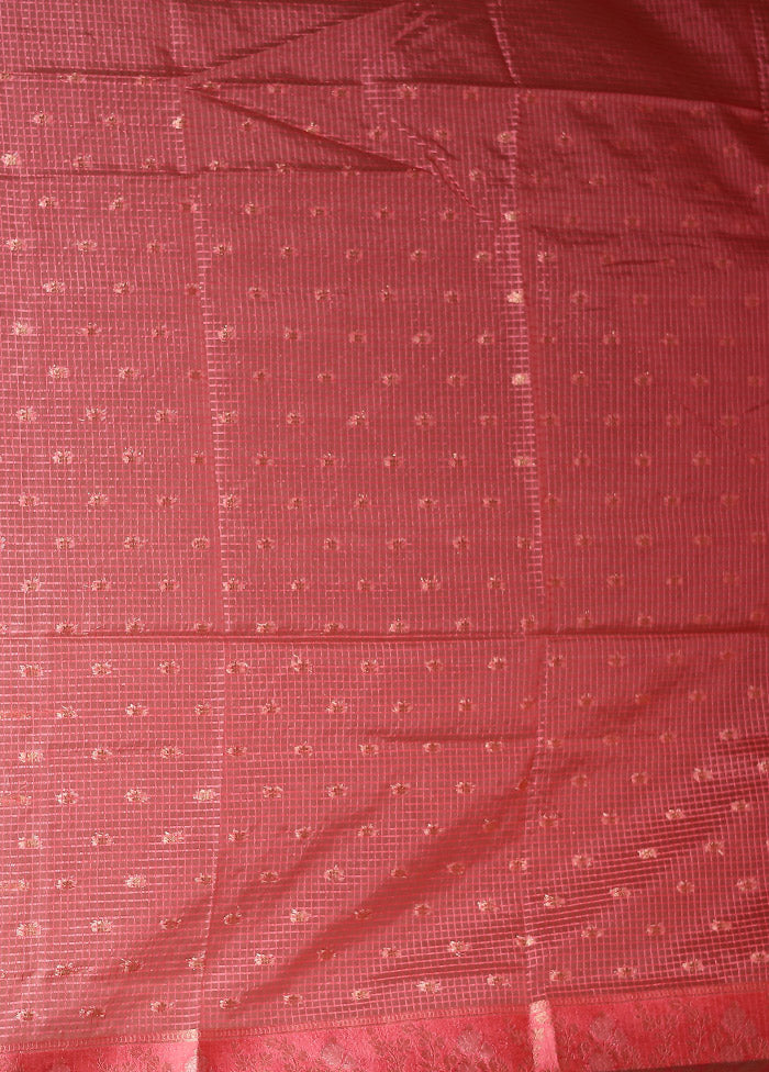 Pink Cotton Saree With Blouse Piece