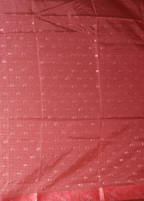 Pink Cotton Saree With Blouse Piece