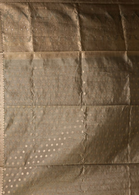 Grey Dupion Silk Saree With Blouse Piece