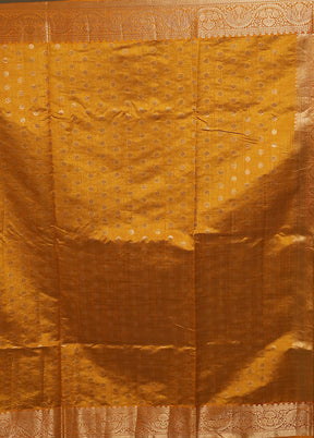 Yellow Dupion Silk Saree With Blouse Piece