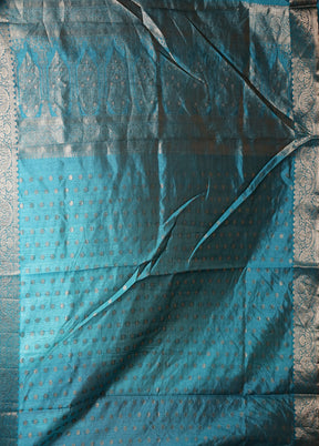 Green Dupion Silk Saree With Blouse Piece