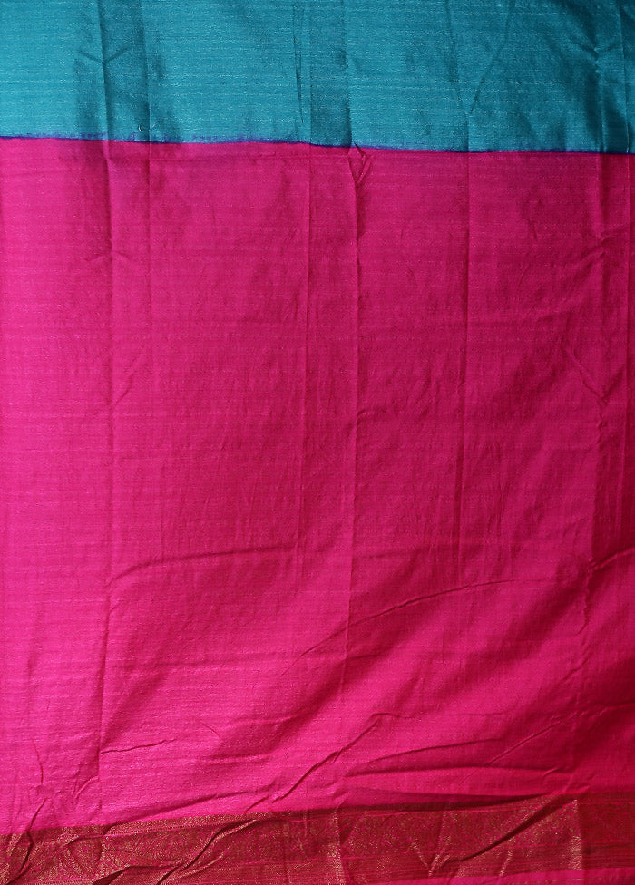 Green Dupion Silk Saree With Blouse Piece
