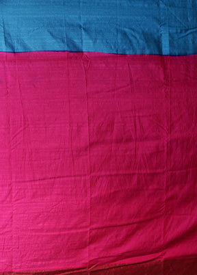 Blue Dupion Silk Saree With Blouse Piece