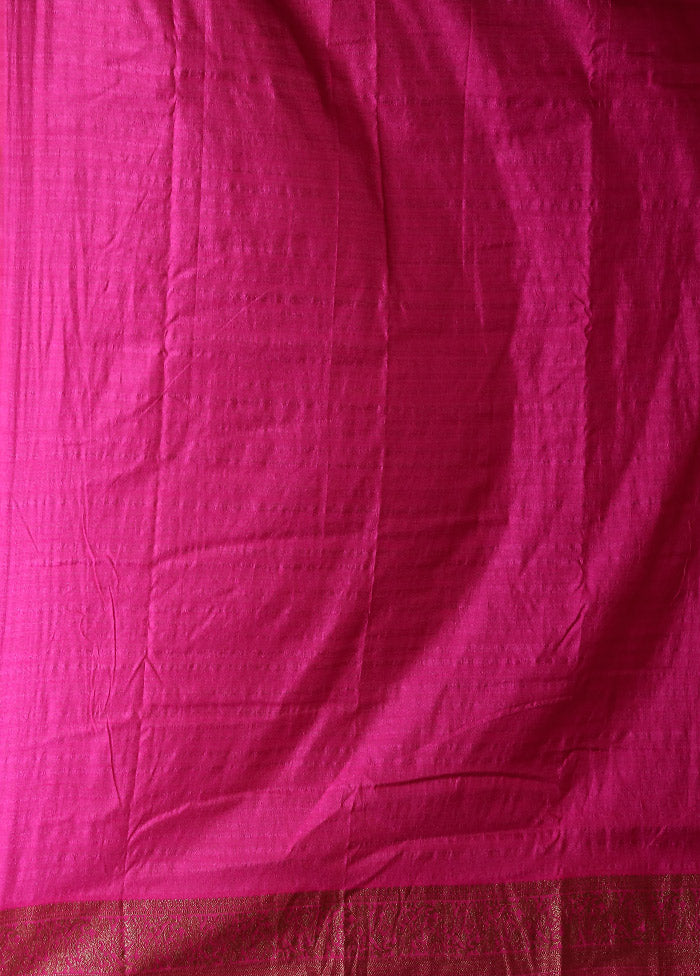 Pink Dupion Silk Saree With Blouse Piece