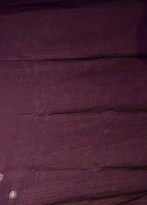 Purple Printed Pure Silk Saree With Blouse Piece