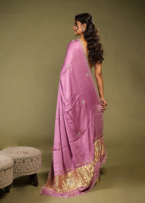 Pink Printed Pure Silk Saree With Blouse Piece