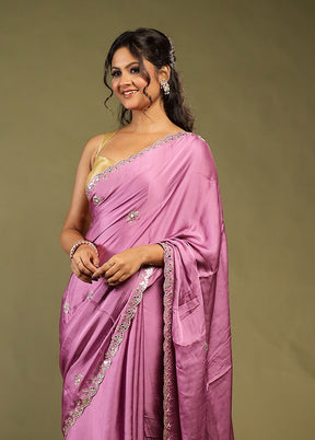 Pink Printed Pure Silk Saree With Blouse Piece