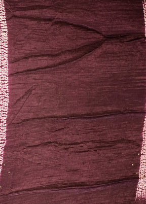 Purple Printed Pure Silk Saree With Blouse Piece