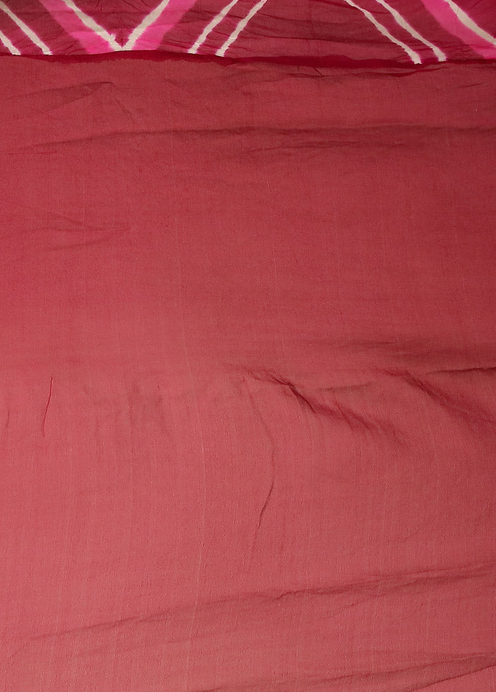 Pink Bandhej Saree With Blouse Piece