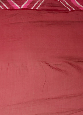 Pink Bandhej Saree With Blouse Piece