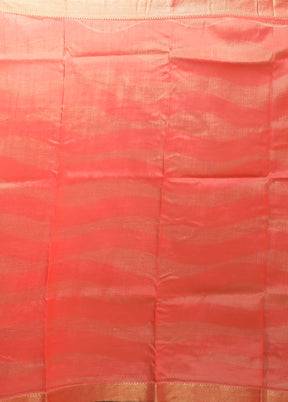 Pink Chanderi Silk Saree With Blouse Piece
