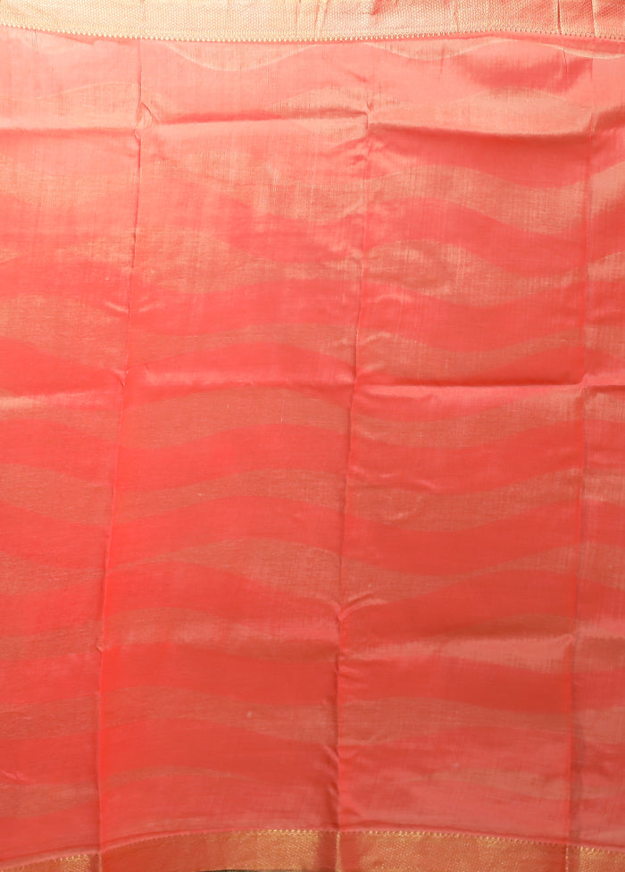 Pink Chanderi Silk Saree With Blouse Piece