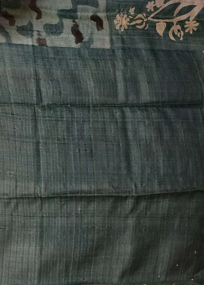 Blue Handloom Tissue Pure Silk Saree With Blouse Piece
