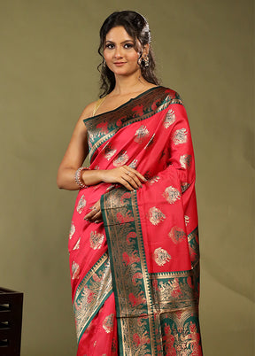 Gulaabi Shimmer Duo – Pink Baluchari & Multicolor Modal Silk Sarees