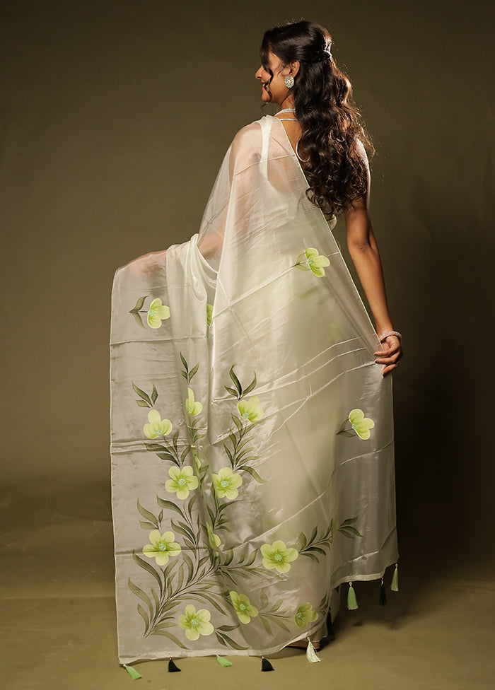 Rose Copper Duo – Green Organza & Yellow Printed Silk Sarees