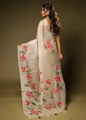 Mithi Dhoop Duo – Pink Cotton & Cream Organza Sarees