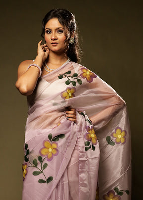 Maharani Duo – Maroon Printed Silk & Purple Organza Sarees