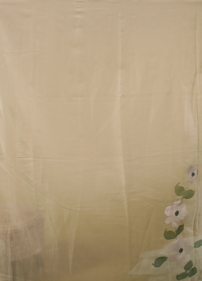 Green Organza Saree With Blouse Piece
