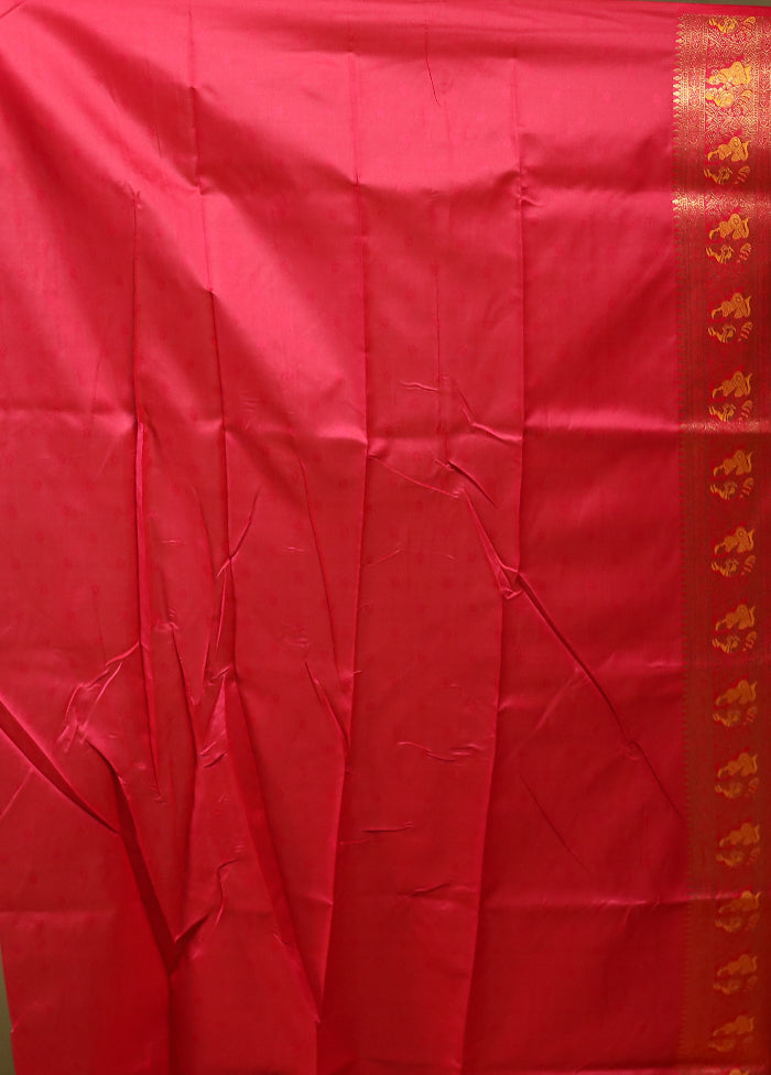 Yellow Baluchari Silk Saree With Blouse Piece