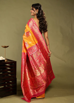 Mangalik Duo – Yellow Baluchari & Pink Organza Sarees